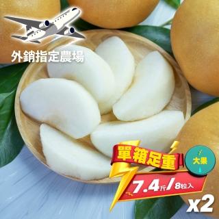【果樹寶石-中秋禮盒】卓蘭最高鑑賞新興水梨大果兩箱 單箱7.4斤(外銷指定農場 媲美日本水梨)
