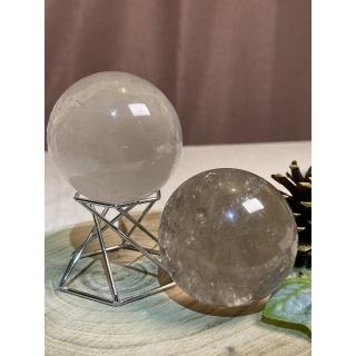 【Cocozy世界水晶原礦】星光茶晶球(附銀球座)