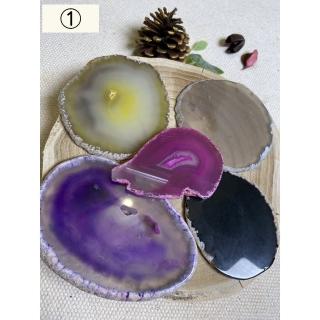 【Cocozy世界水晶原礦】彩色瑪瑙片組(強大磁場能量 消磁淨化)