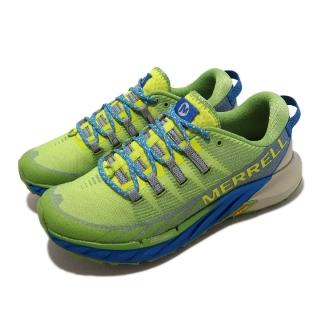 【MERRELL】野跑鞋 Agility Peak 4 螢綠 寶藍色 男鞋 抓地 戶外 越野 回彈 運動鞋(ML067133)