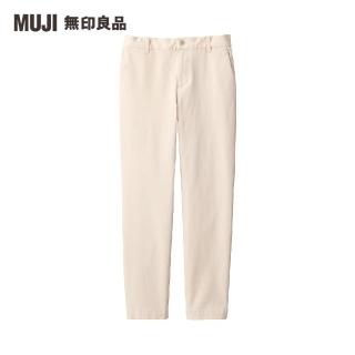 【MUJI 無印良品】女有機棉混縱橫彈性綾織boyfit九分褲(原色)