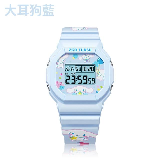 【SANRIO 三麗鷗】三麗鷗 大耳狗系列 經典方形運動電子錶(兒童 學生 手錶)