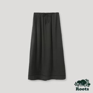 【Roots】Roots 女裝- 摩登週間系列 雕花設計A字長裙(鐵灰色)