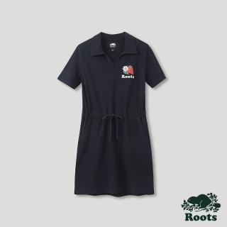 【Roots】Roots女裝-回歸根源系列 草莓元素POLO洋裝(藍色)