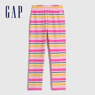 【GAP】女幼童 布萊納系列 印花運動褲(425878-粉黃條紋)