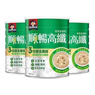 【QUAKER 桂格】順暢高纖營養全穀奶(600g×3罐)