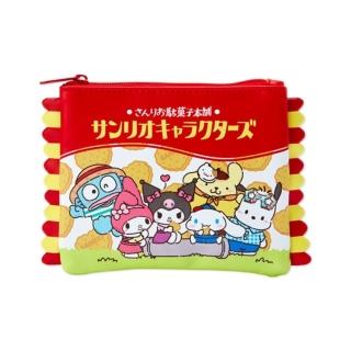 【小禮堂】Sanrio大集合 皮質面紙零錢包 _ 懷舊菓子舖(平輸品)