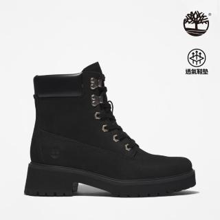 【Timberland】女款黑色磨砂革緩震Carnaby Cook6吋靴(A5NYY015)