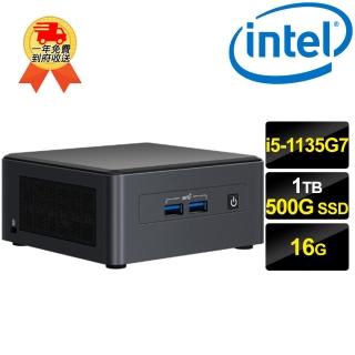 【Intel 英特爾】BNUC11TNHI5000-SP4(i5-1135G7/16G/500G SSD+1TB)