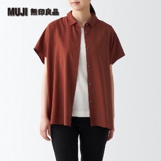 【MUJI 無印良品】女棉混萊賽爾短袖襯衫(共4色)