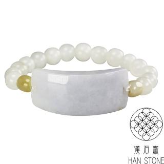 【漢石齋】天然A貨 紫羅蘭種玉牌 翡翠手串(玉牌尺寸41*18*7mm)