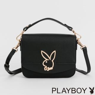 【PLAYBOY】翻蓋斜背包 Bunny系列(黑色)