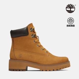 【Timberland】女款小麥色磨砂革緩震Carnaby Cook6吋靴(A5VPZ231)