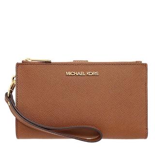 【Michael Kors】防刮皮革雙層手機長夾-焦糖