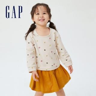 【GAP】女幼童 假兩件長袖洋裝(459504-黃色)