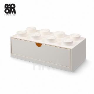 【LEGO 樂高】Room Copenhagen 4021 LEGO Desk Drawer 8 樂高 優雅白White(大型積木收納箱桌上抽屜8凸)