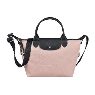 【LONGCHAMP】LONGCHAMP LE PLIAGE ENERGY壓印LOGO再生尼龍短把拉鍊斜背包(山楂紅)