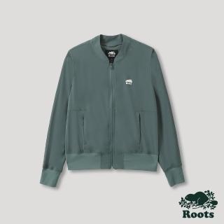 【Roots】Roots 女裝- 山林漫步系列 海狸LOGO輕薄棒球外套(綠色)