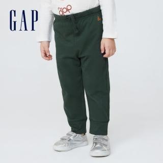 【GAP】男幼童 布萊納系列 純棉針織褲(461107-復古綠)