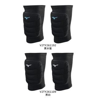 【MIZUNO 美津濃】加厚型易彎護膝-護具 一雙入 美津濃 黑水藍(V2TY261192)