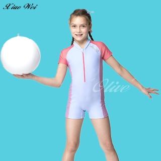 【沙兒斯】女童/中童/大童連身短袖泳裝(NO.B8622058)