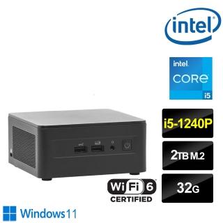 【Intel 英特爾】NUC平台i5十二核{光燄潛將W} Win11迷你電腦(i5-1240P/32G/2TB M.2)