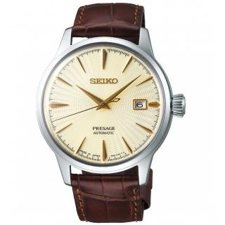 【SEIKO 精工】PRESAGE 調酒師Cocktail機械腕錶/咖啡 41mm(4R35-01T0Y/SRPC99J1)