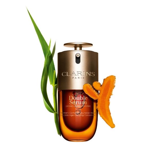 【CLARINS 克蘭詩】黃金雙萃精華30ml+黃金亮眼萃20ml(黃金家族 眼霜 精華液)