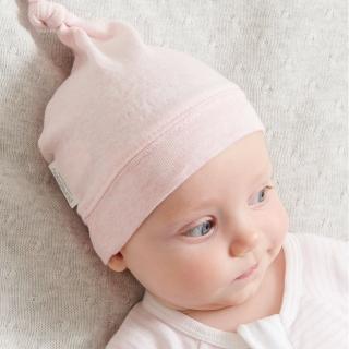 【Purebaby】澳洲有機棉 嬰兒帽 可調節帽高 粉紅(新生兒 帽子 親膚有機棉)