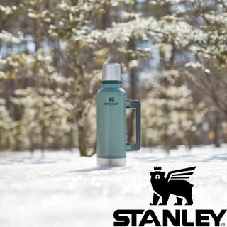 【Stanley】STANLEY 經典系列 真空保溫瓶 1.9L 2QT 錘紋綠 消光黑 金屬藍(10-01941)