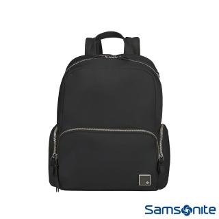 【Samsonite 新秀麗】ESSENTIALLY KARISSA 抗菌女性多口袋後背包(黑色)