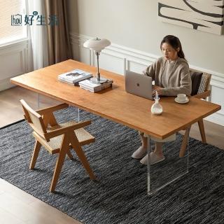 【hoi! 好好生活】預購60日出貨★源氏木語櫻韵櫻桃木2.1M懸浮餐桌 Y102R03+餐椅Y181S01一桌四椅