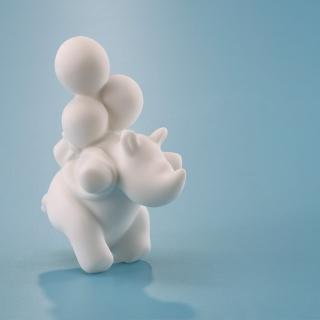 【Gallery Chuan 筌美術】飛升祝福 Here comes blessing(石雕  送禮 藝品 藝術禮品 犀牛)