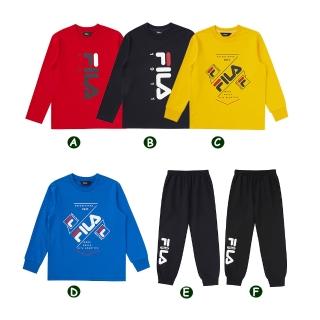 【FILA】KIDS 童長袖圓領上衣/束口長褲-共6款任選(8900+8901+8904)