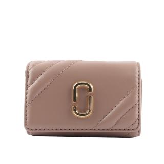 【MARC JACOBS 馬克賈伯】THE GLAM SHOT 縫線皮革鑰匙包(藕粉色)