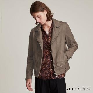 【ALLSAINTS】MILO 經典票口袋羔羊皮騎士皮衣外套夾克-鐵灰(修身版型)