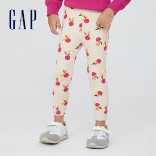 【GAP】女幼童 彈力針織褲運動褲(457427-燕麥色)