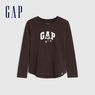 【GAP】女童 Gap x Disney 迪士尼聯名 長袖T恤(429541-深棕色)