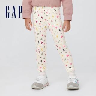 【GAP】女幼童 布萊納系列 印花運動褲(425878-白底印花)