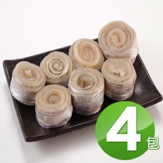 【華得水產】特大白帶魚捲4包組(500g/ 包/約6-10卷)