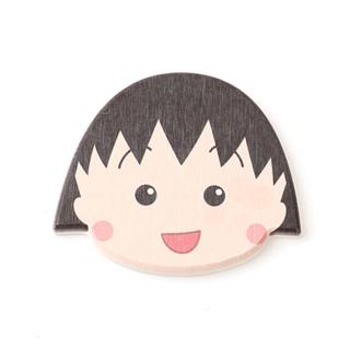 【小禮堂】櫻桃小丸子 造型珪藻土杯墊 - 微笑款(平輸品)