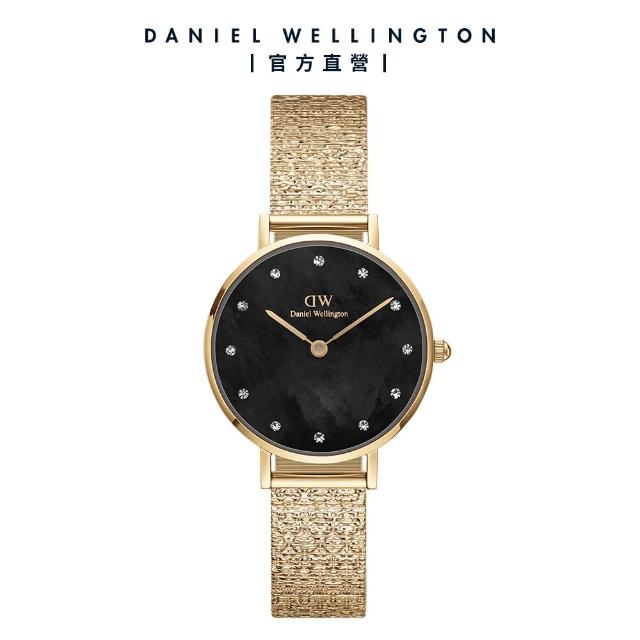 【Daniel Wellington】DW 手錶 Petite Lumine 28mm-星辰系列貝母盤麥穗鋼琴錶-星辰黑(三色 DW00100595)