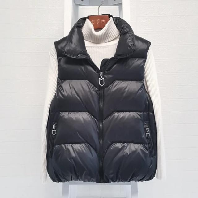 【巴黎精品】極速出貨 真90%白鴨絨羽絨背心羽絨衣(短款輕便寬鬆休閒防寒保暖女夾克3色p1ah22  2A)