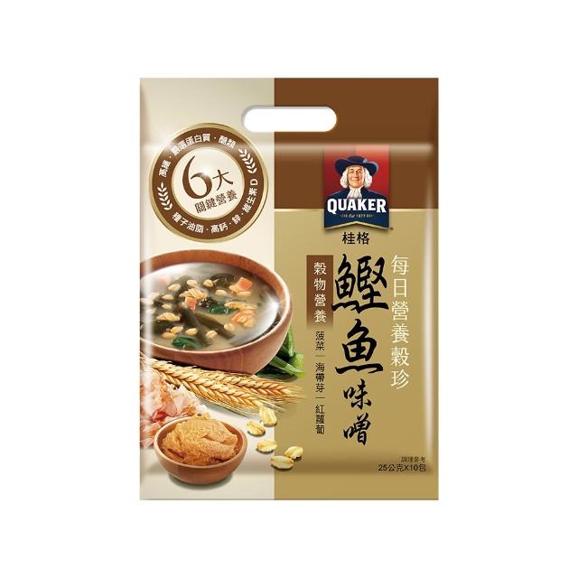 【QUAKER 桂格】每日營養穀珍麥片3袋(黑穀珍寶/核桃堅果-無糖/穀麥全餐-無糖/杏仁蓮子/鮮蔬野菇/鰹魚味噌)