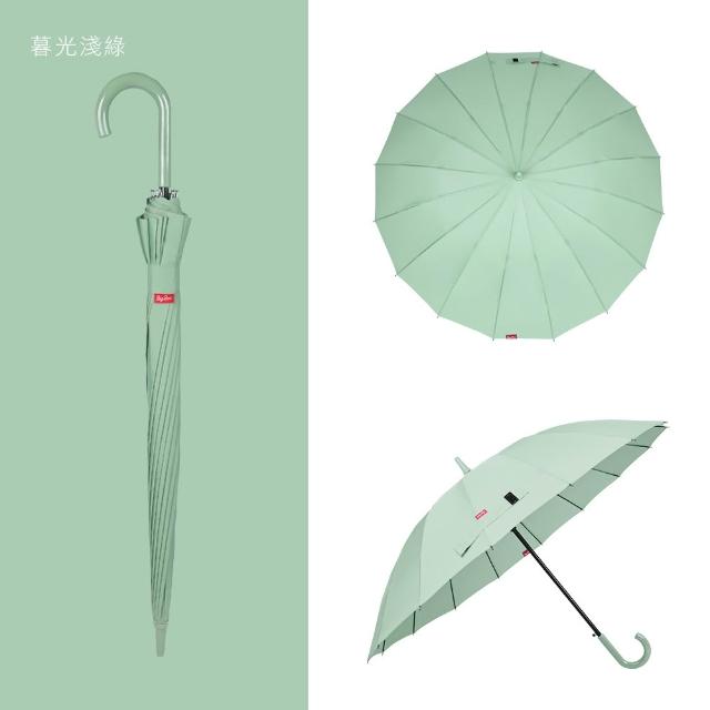 【雨傘王】2入組 BigRed自動無敵 16骨超防風 防水 雨傘 直傘 颱風傘(終身免費維修)