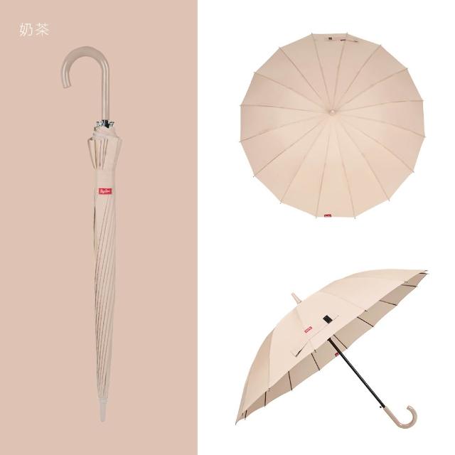【雨傘王】2入組 BigRed自動無敵 16骨超防風 防水 雨傘 直傘 颱風傘(終身免費維修)