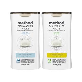 【method 美則】潔淨三效聰明洗碗球54顆x2入(無香料 萊姆薄荷 洗碗機用 洗碗錠)
