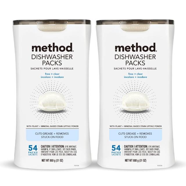 【method 美則】潔淨三效聰明洗碗球54顆x2(無香料 萊姆薄荷 洗碗機用 洗碗錠)