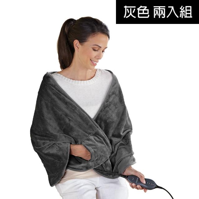 【Sunbeam】柔毛披蓋式電熱毯/熱敷墊 三色任選(兩入超值組)