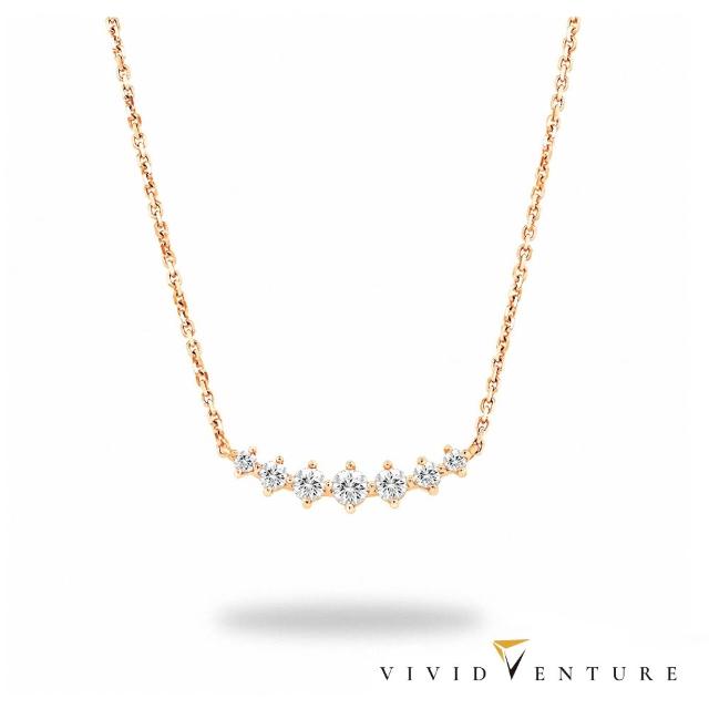 【Vividventure 亞帝芬奇】30分 天然鑽石 真鑽 項鍊 多色選 甜蜜微笑(14K金台+14K金鍊)